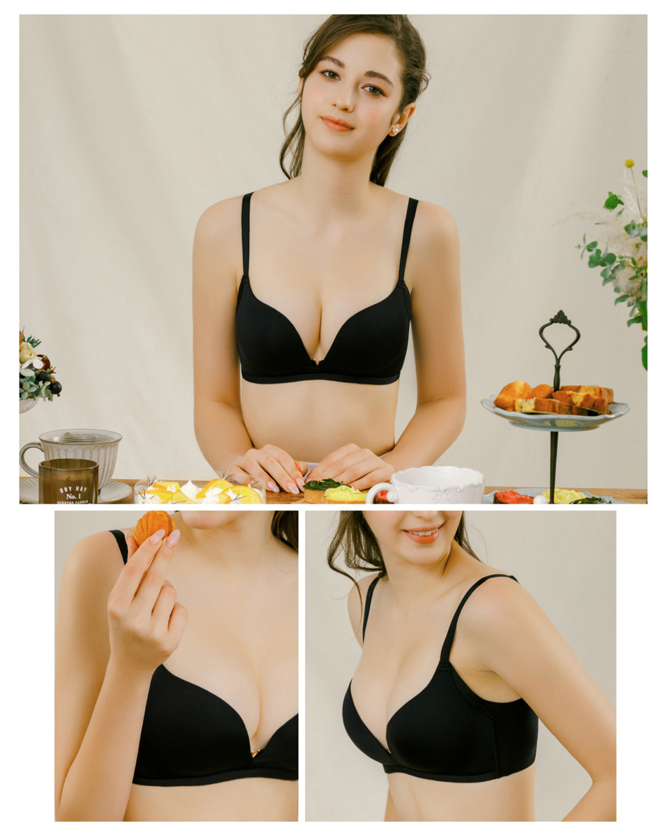 Olivia【曖昧系列-聖代冰淇淋戀人】甜到有剩!無鋼圈輕奢v綴飾裸感內衣