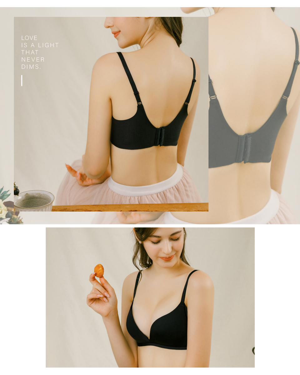 Olivia【曖昧系列-聖代冰淇淋戀人】甜到有剩!無鋼圈輕奢v綴飾裸感內衣