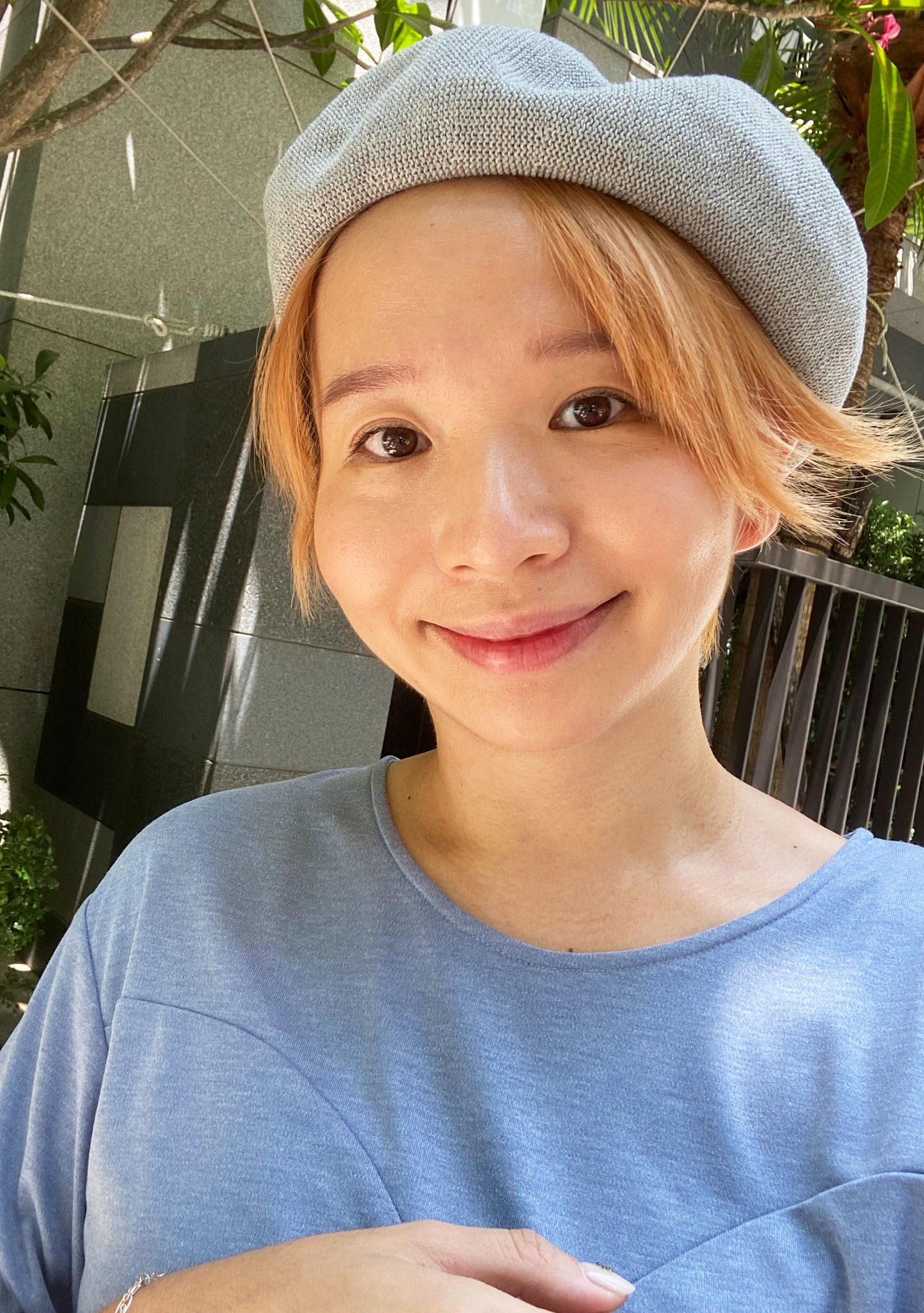 心有所屬柔軟針織七分袖上衣-青海