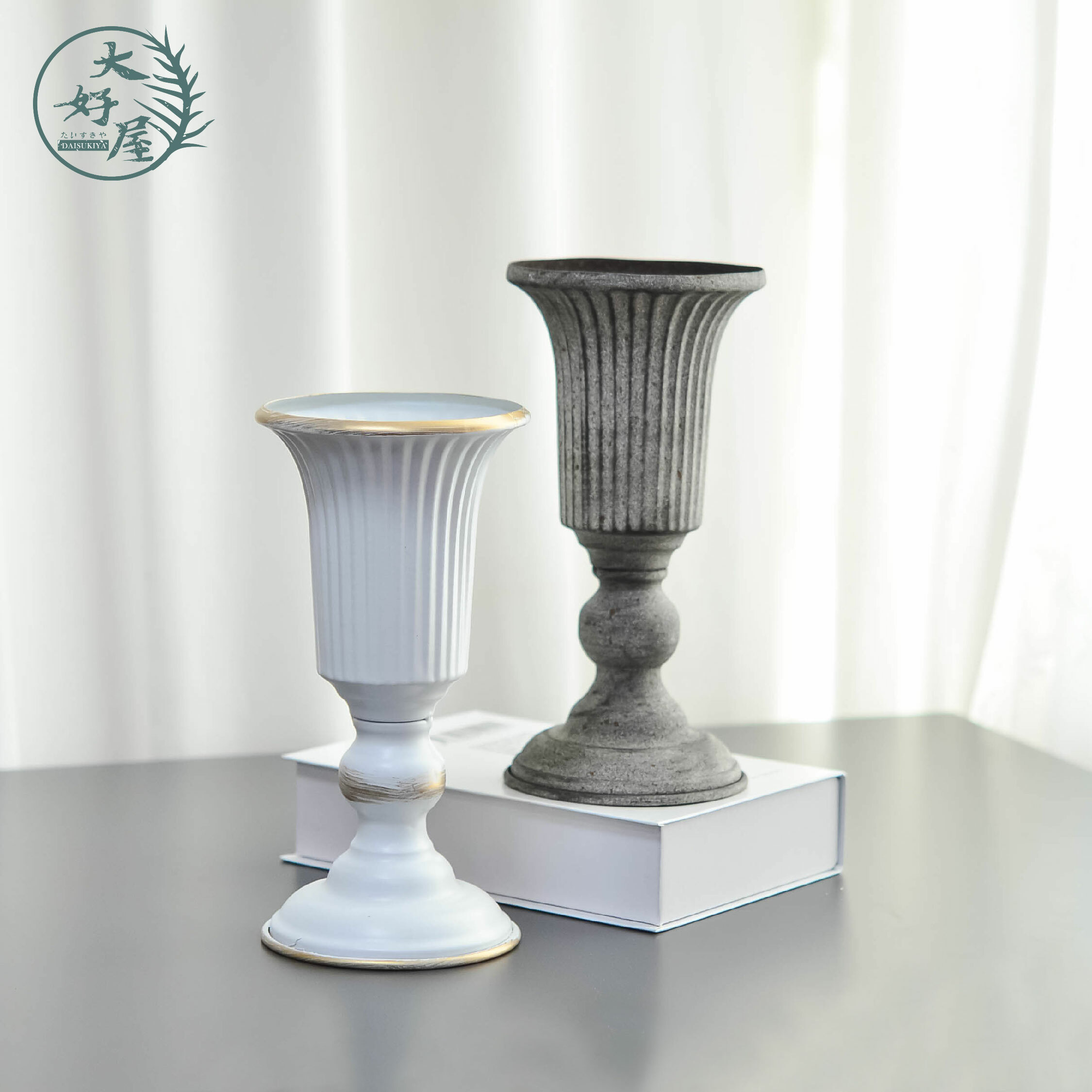 羅馬風_鐵藝高腳盆器