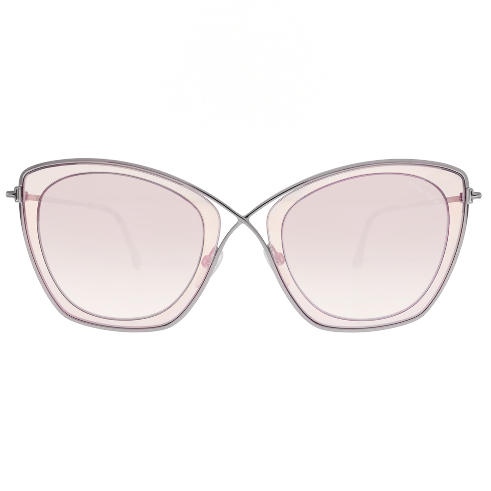 【TOM FORD】TOM0605 47G 造型貓眼方框太陽眼鏡(水銀鏡面)