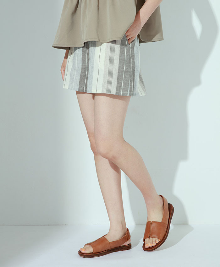 日光小巷短褲-自由條紋