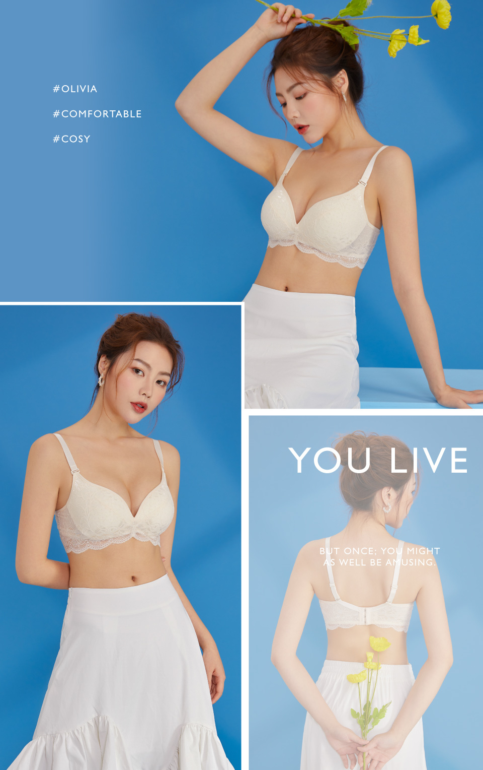 Olivia無鋼圈100% 6A天然蠶絲輕柔內衣