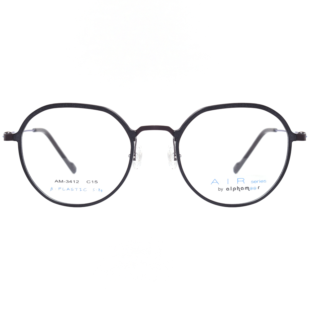 【Alphameer】AM3412 C15 AIR系列 切角圓框光學眼鏡