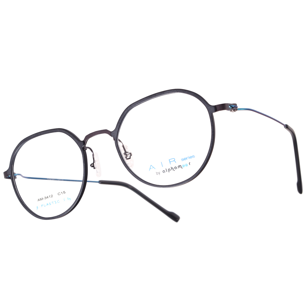 【Alphameer】AM3412 C15 AIR系列 切角圓框光學眼鏡