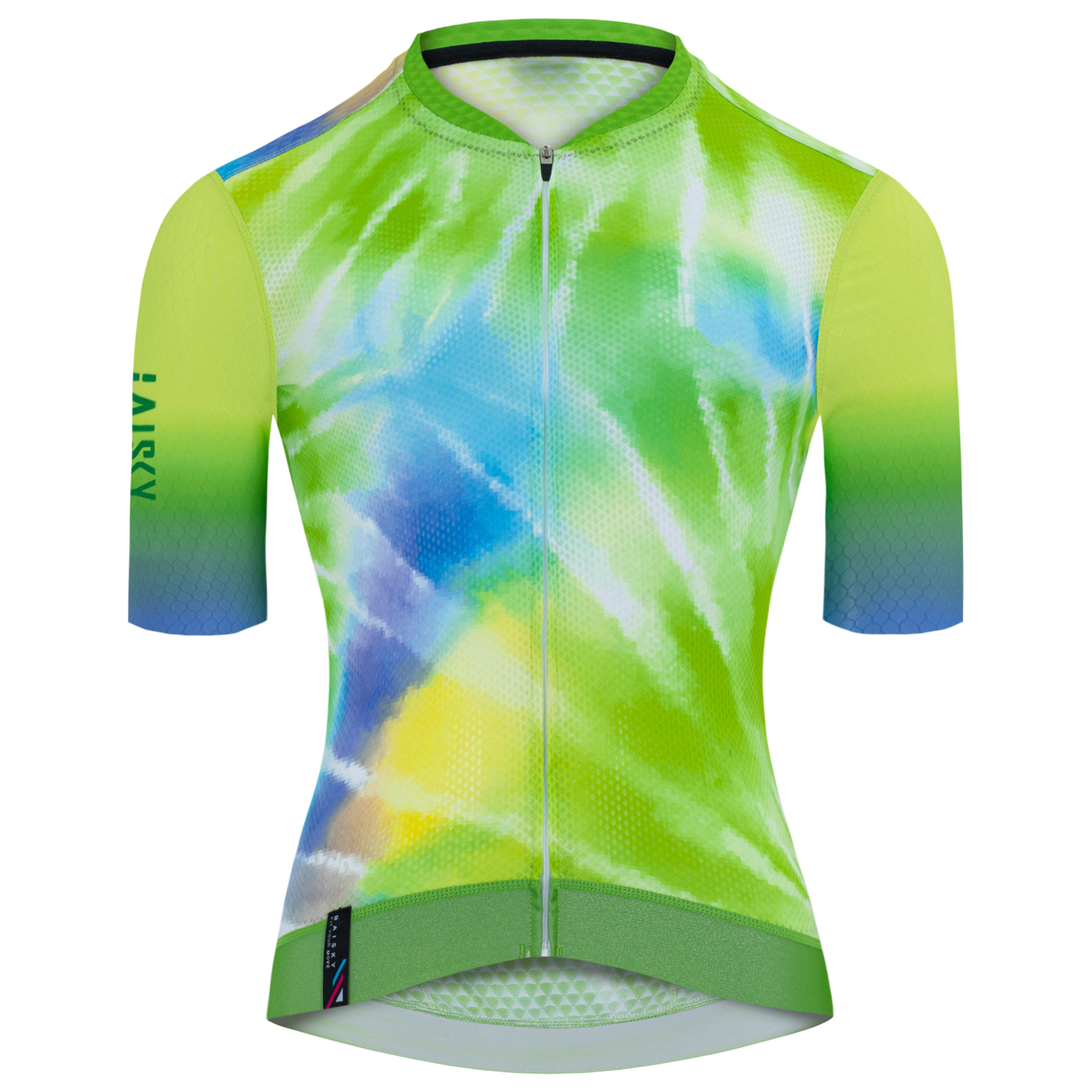 女款空力短車衣 雲彩 綠