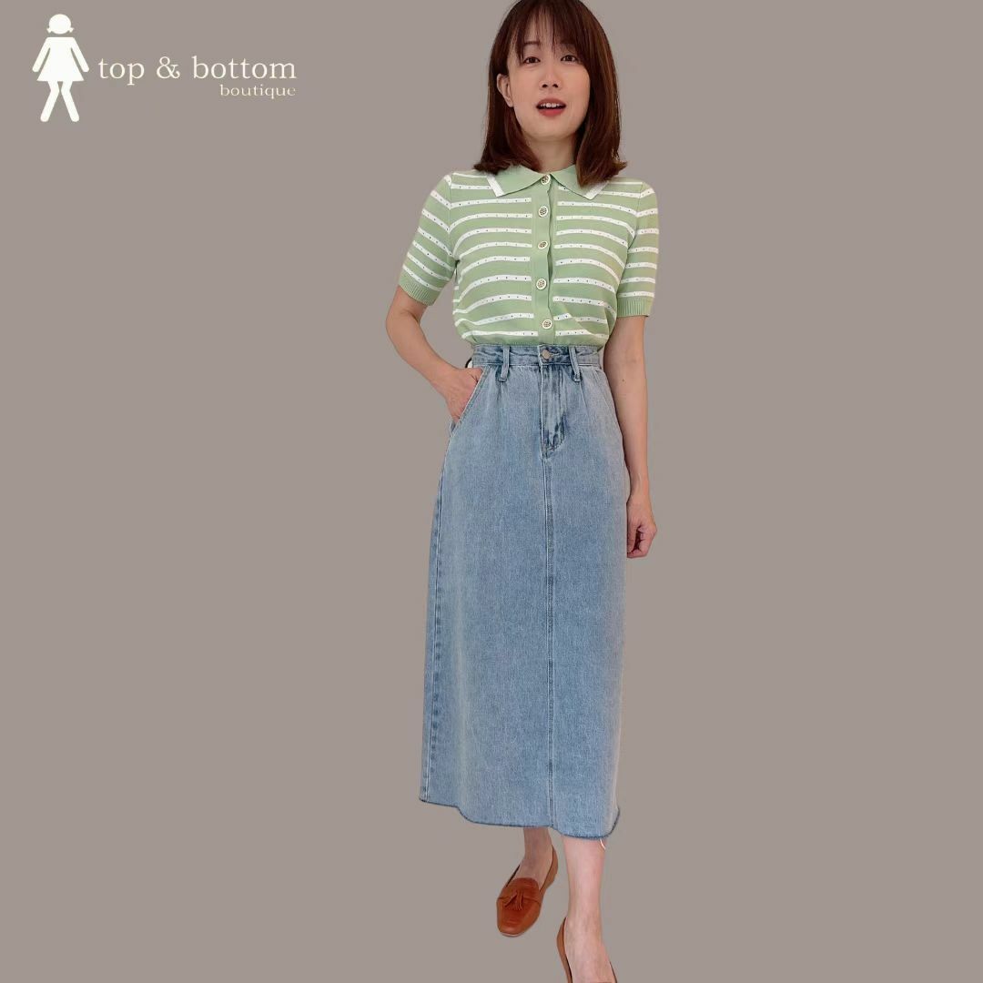DENIM PENCIL LONG SKIRT