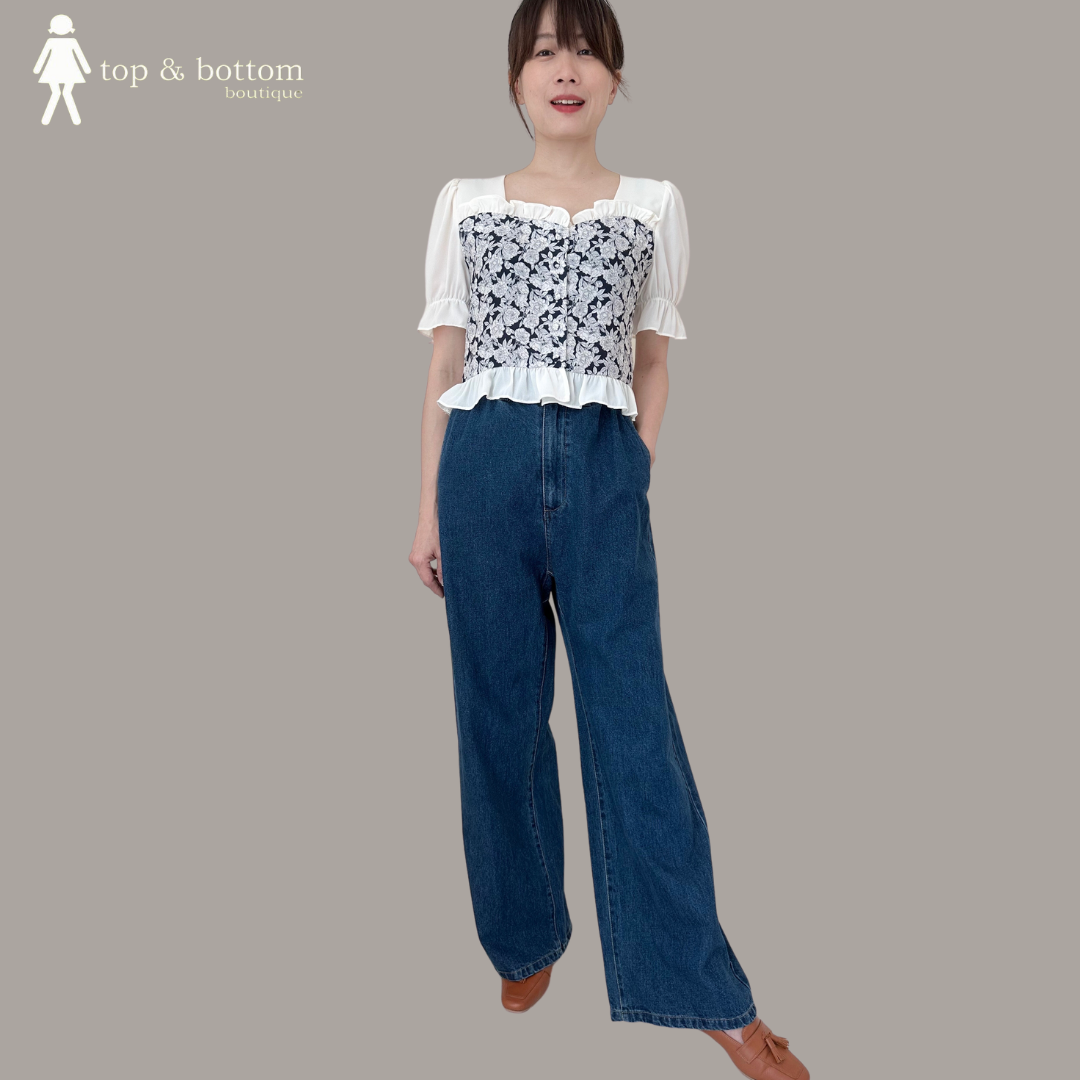 DENIM WIDE LEG LONG PANT