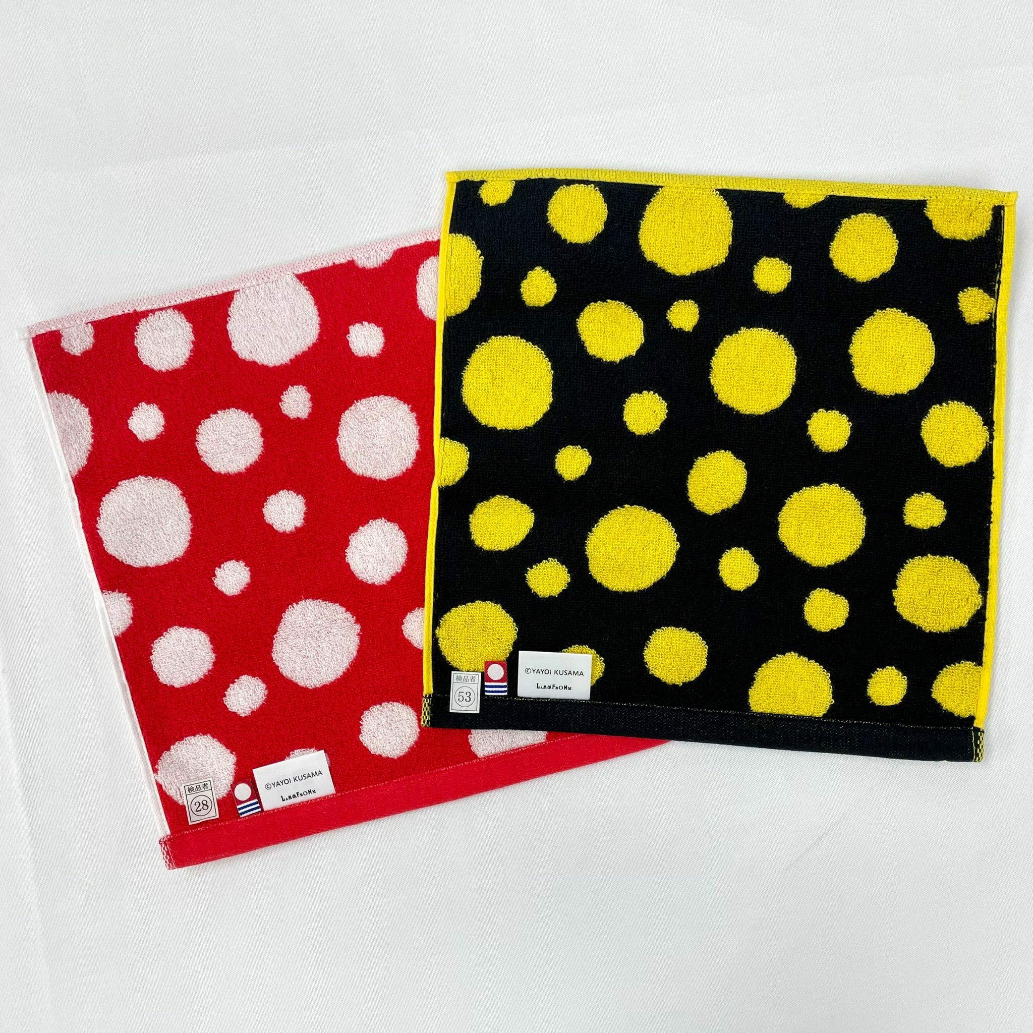 Yayoi Kusama Imabari Polka Dots Towel Handkerchief (Yellow & Black/ Red & White)
