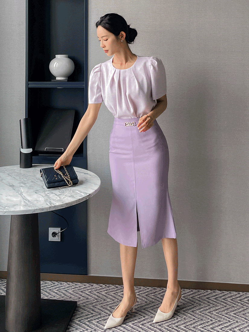 [現貨] 氣質腰帶開衩魚尾裙 [ 3色 / S ]