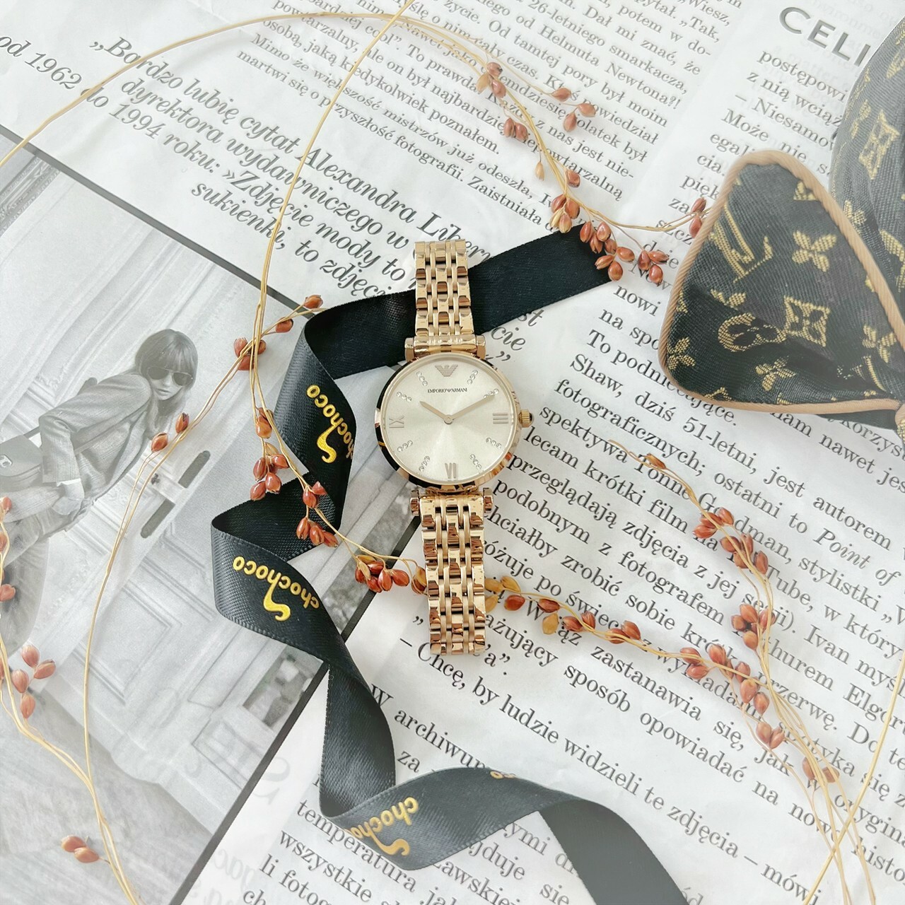 【EMPORIO ARMANI】經典晶鑽時尚仕女腕錶 AR11059 32mm 現代鐘錶