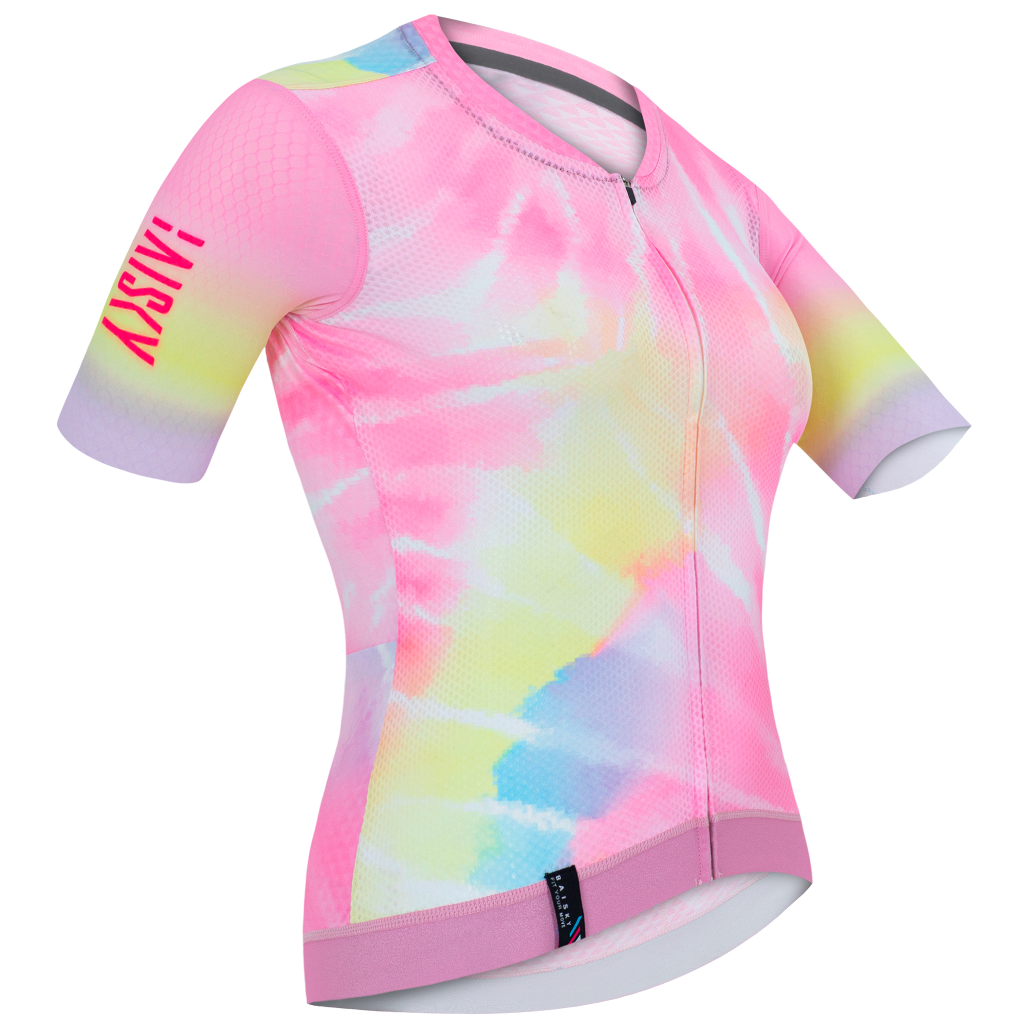 女款空力短車衣 雲彩 粉