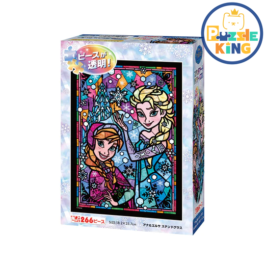 冰雪奇緣-安娜和艾爾莎彩色玻璃 (透明樹脂)