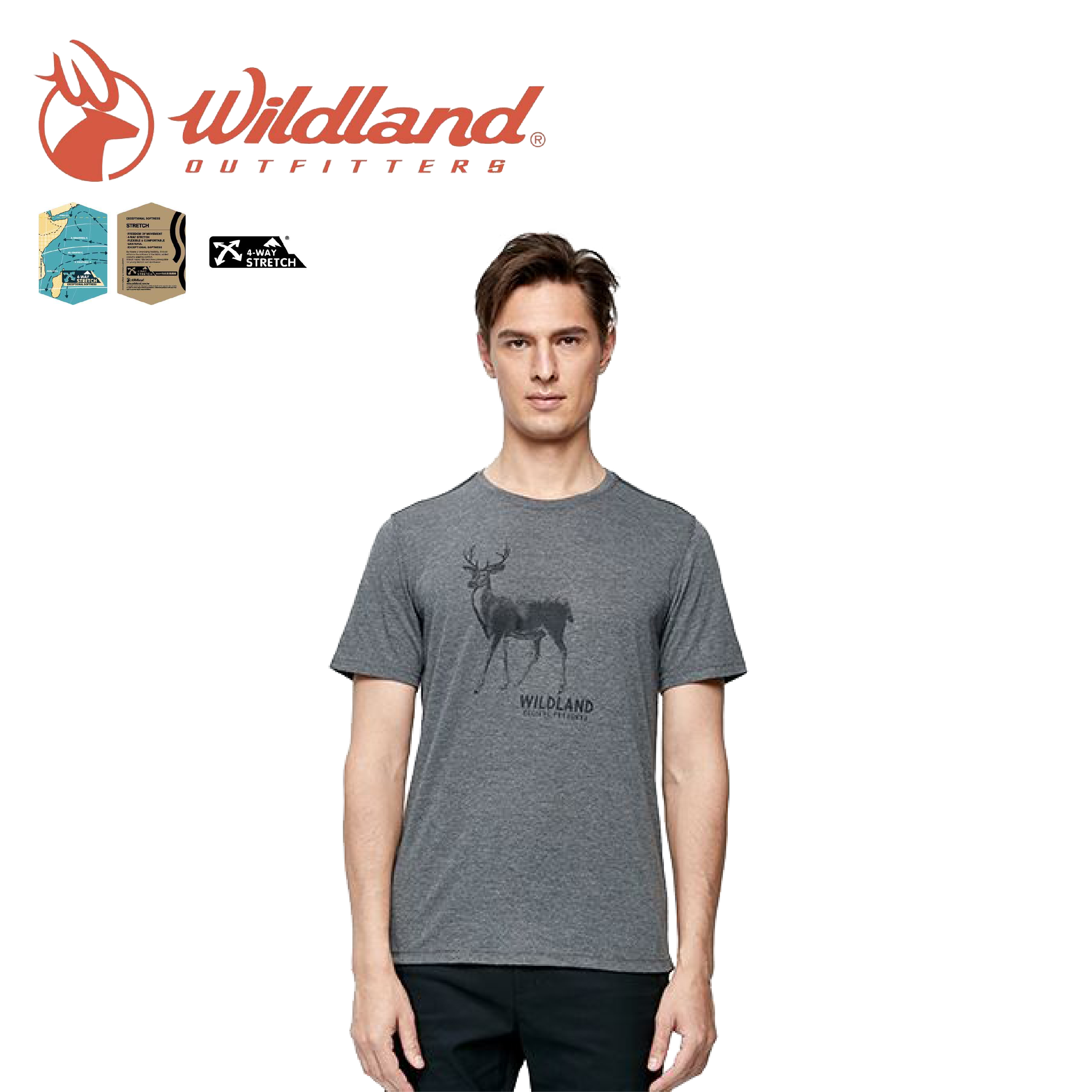 Wildland荒野休閒 男性圓領印花除臭抗菌上衣(2色) 男性圓領短袖上衣 10WA91602