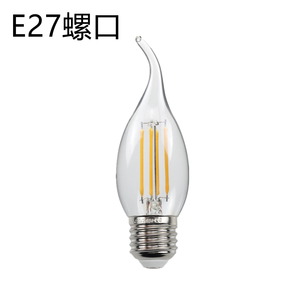 LED蠟燭燈泡 C35 時尚節裝飾日氣氛室內佈置工業風仿鎢絲復古懷舊藝術燈 清色 暖光 E27大螺頭