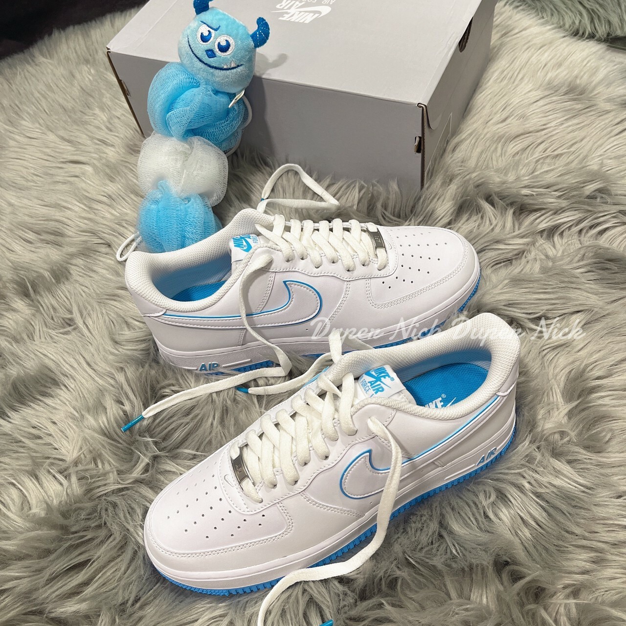 NIKE AIR FORCE 1 '07 大學藍邊線勾勾