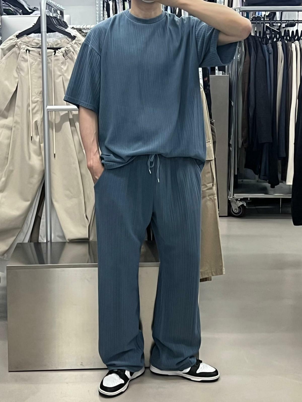 淨色暗直紋套裝 SET2417