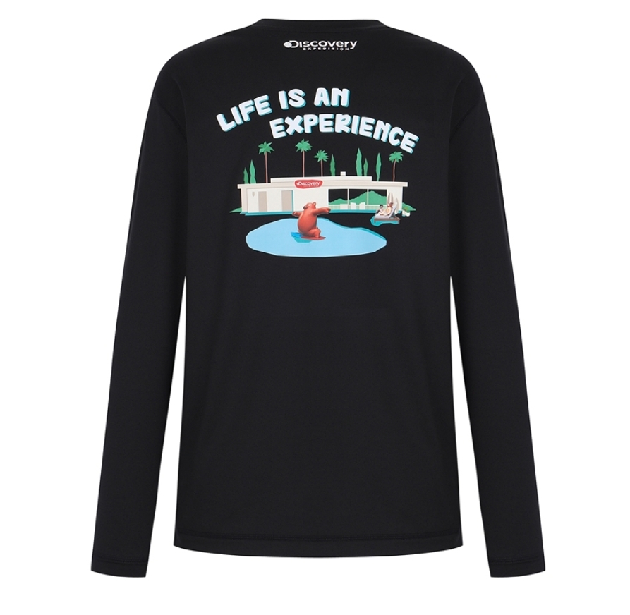 韓國代購 Discovery Expedition 女款 防曬衣 透氣 泳裝長袖上衣 黑 JUN-