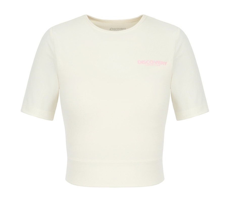 韓國代購 Discovery Expedition 女款 七分水上衣 防曬衣 泳衣 黑/奶油白 JUN-