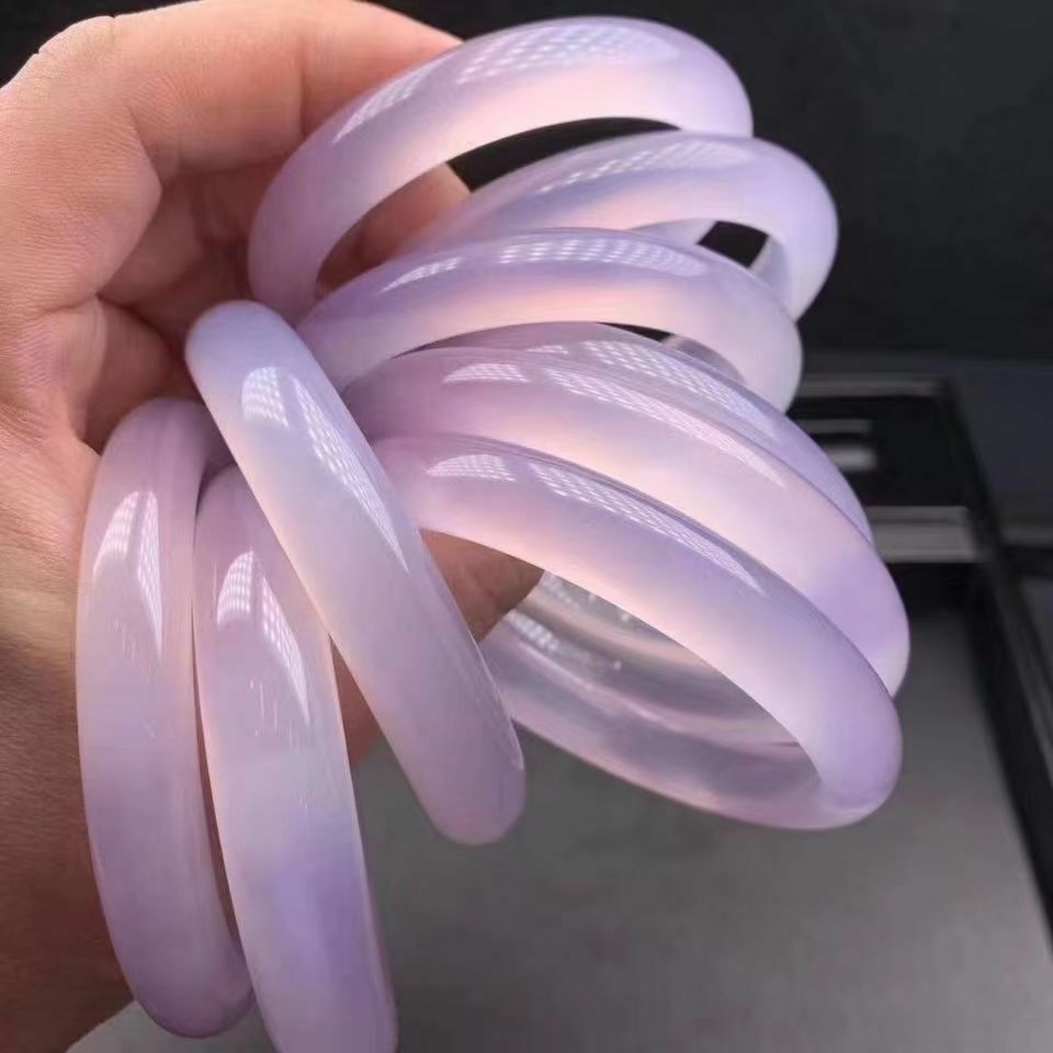 【玉鐲】滿色冰種紫羅蘭正圈手鐲-12mm