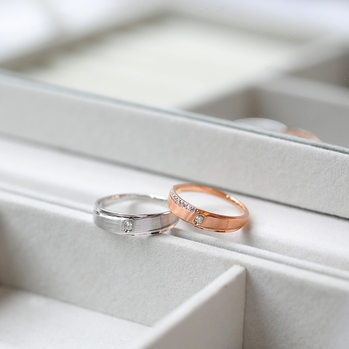 愛笑的眼睛 － 鑽石對戒