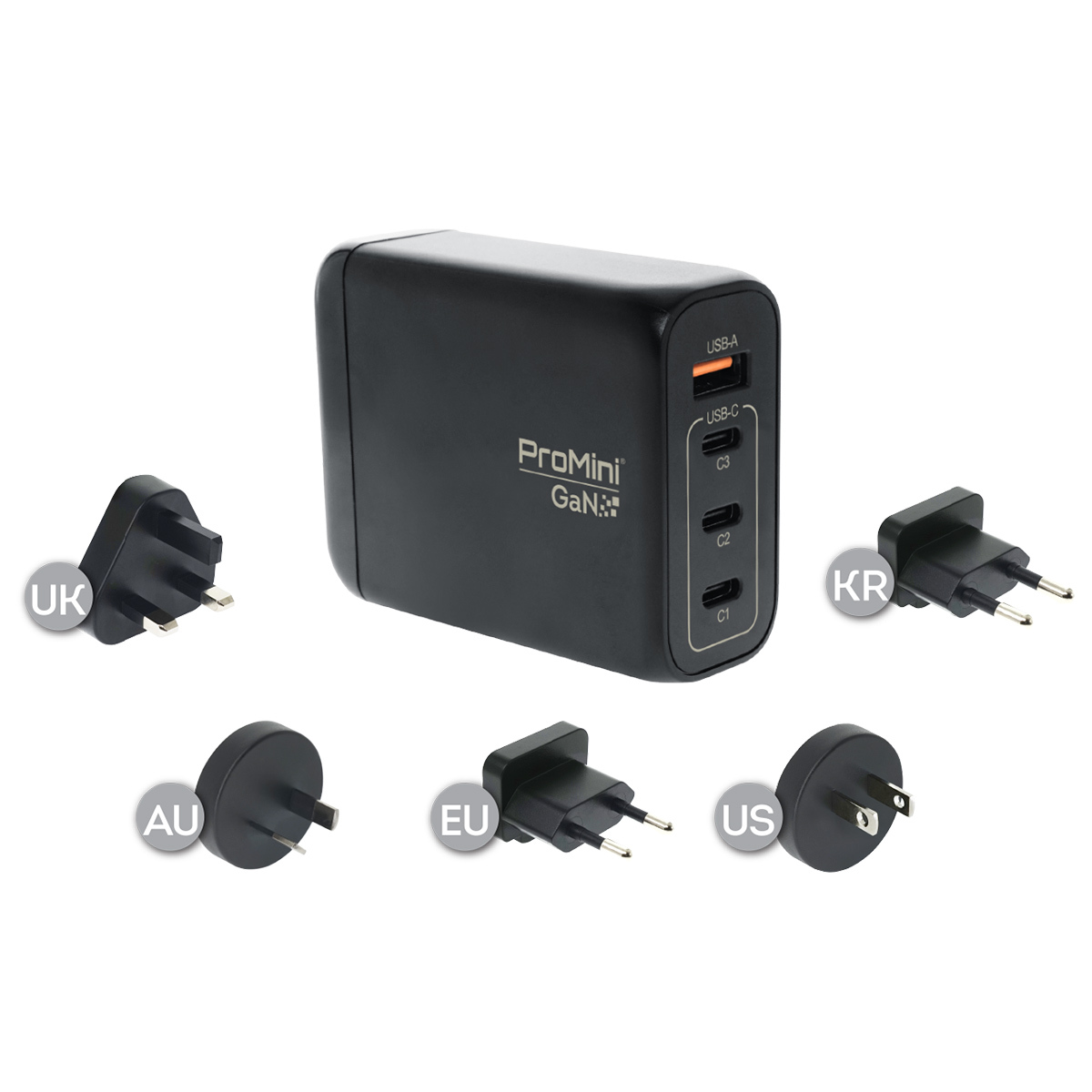 ProMini GT100 Tri-PD + QC GaN 100W旅行快速充電器