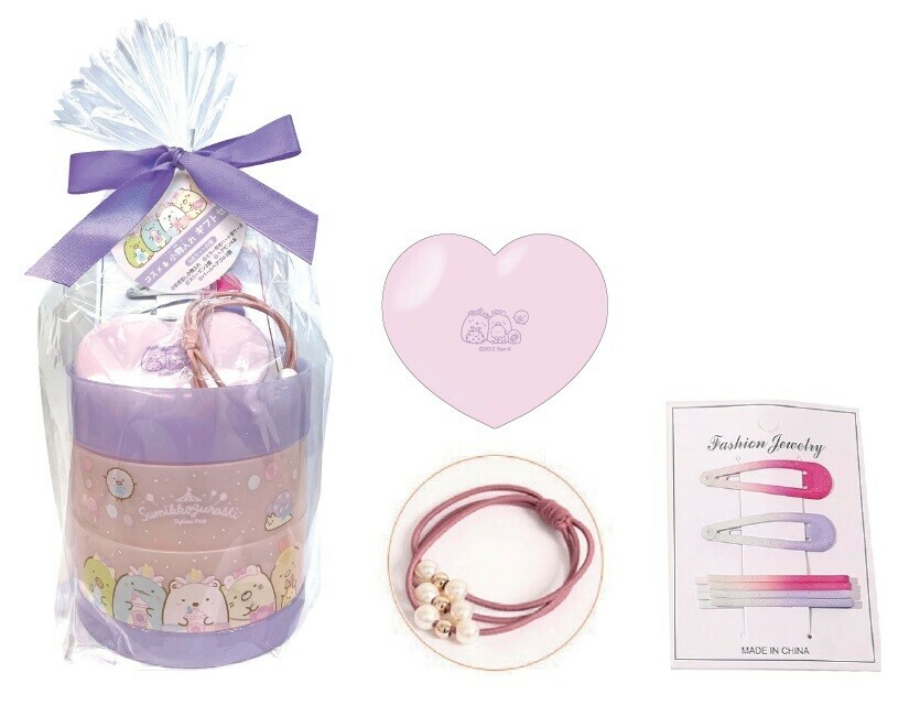 角落生物 髮飾連迷你櫃筒仔套裝 (紫)