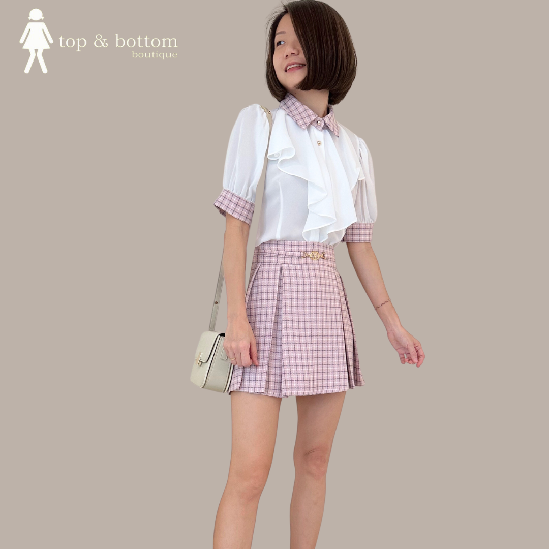 CHECKED SHORT SKIRT