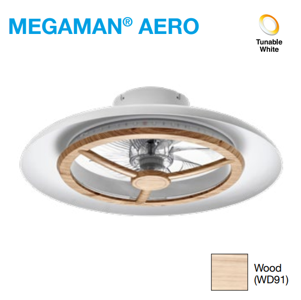 AERO FCF70000v0-tw-WD91 淺木紋天花吸頂風扇燈 21寸 (睡房循環式風扇燈)