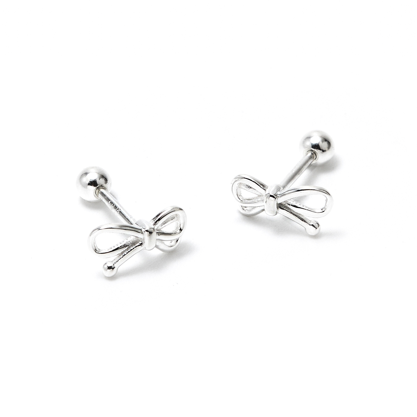 純銀,蝴蝶結,耳環