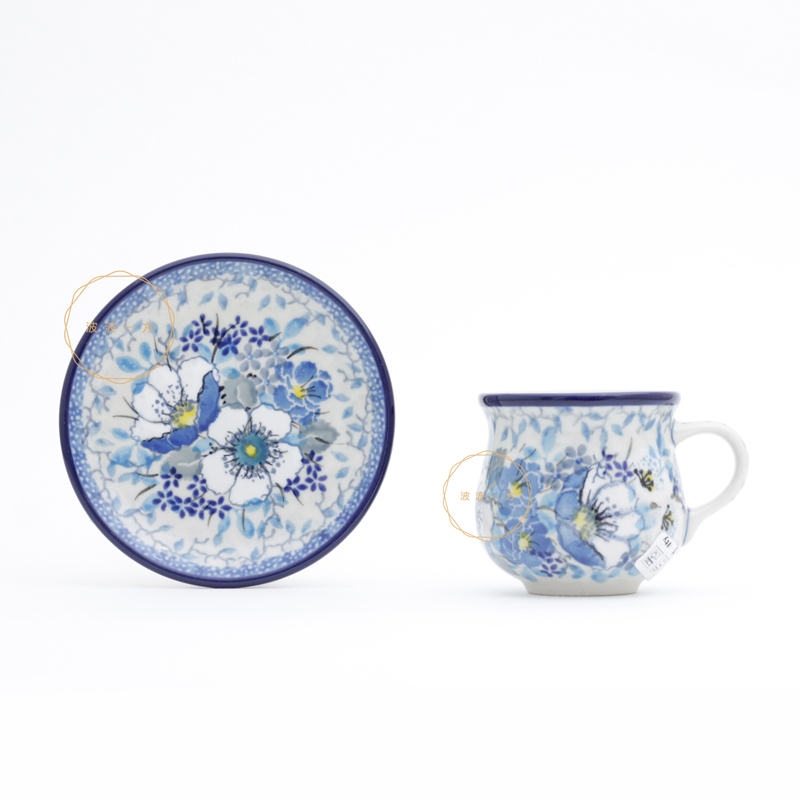 濃縮咖啡杯 杯盤組 100ml- 皎潔淡藍