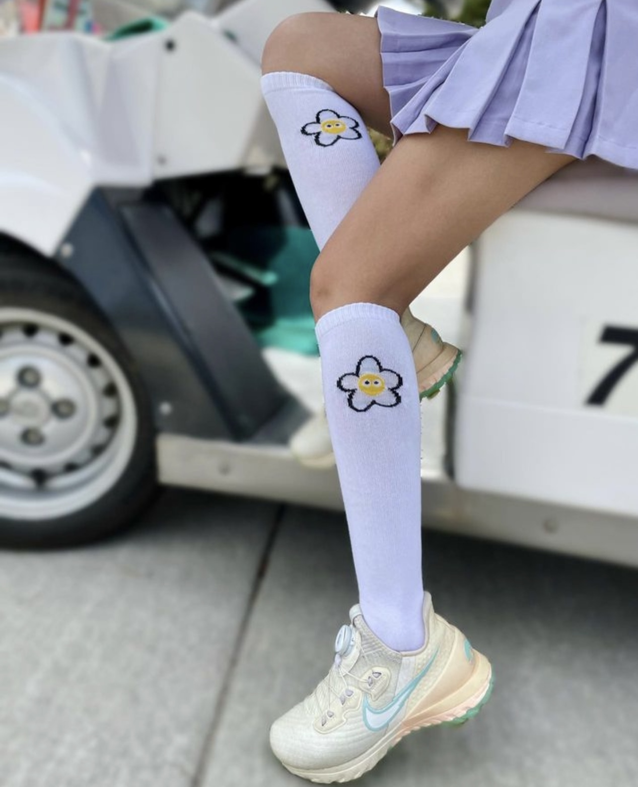 雙11🔥 韓國正品MACKY同步/韓風春夏款 學院小花膝蓋襪/Flower短襪