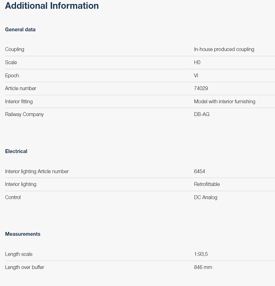 Roco 74029 HO規 ICE 1, DB AG ICE 1客車廂, 三輛組