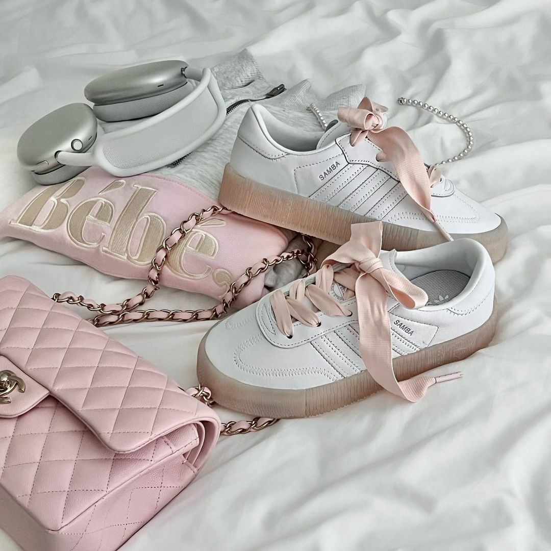 Adidas Originals Samba Rose 白粉 白色 緞帶 增高 厚底 德訓鞋 鬆糕鞋 FY3030