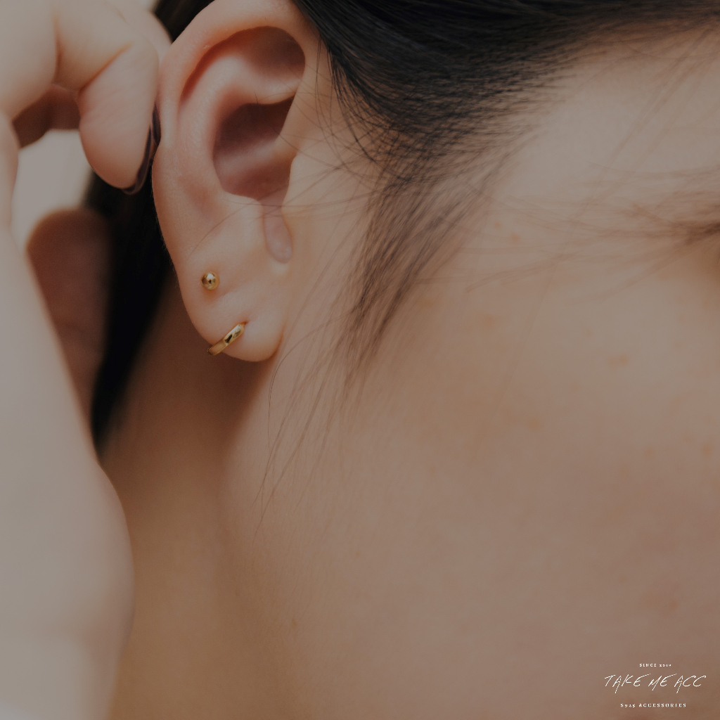 蝴蝶結鎖珠三件組｜全純銀耳環