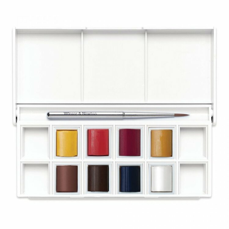 8色學生級塊狀水彩 4款可選｜英國Winsor & Newton 溫莎牛頓