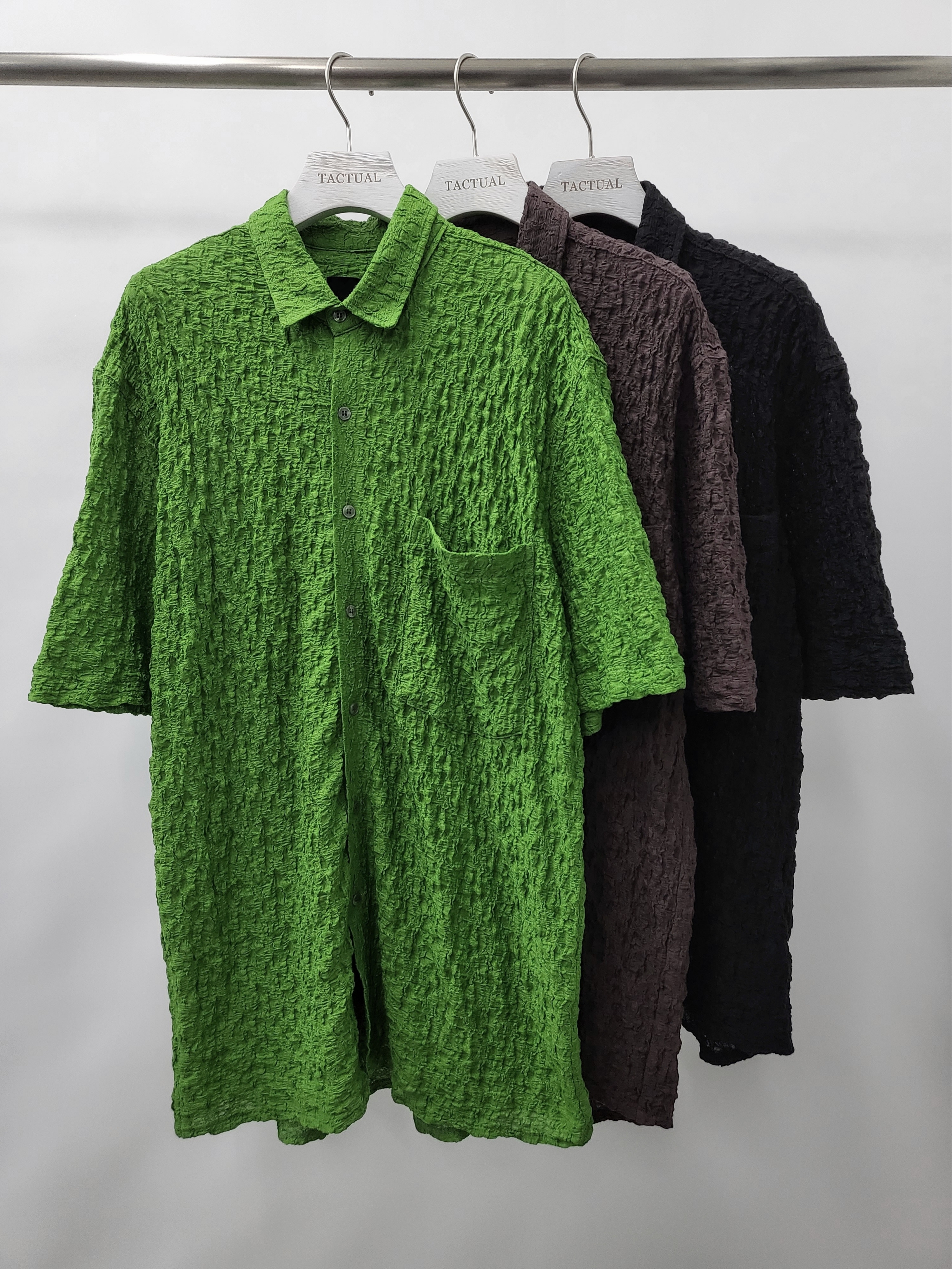 淨色皺布短袖恤衫 S2057