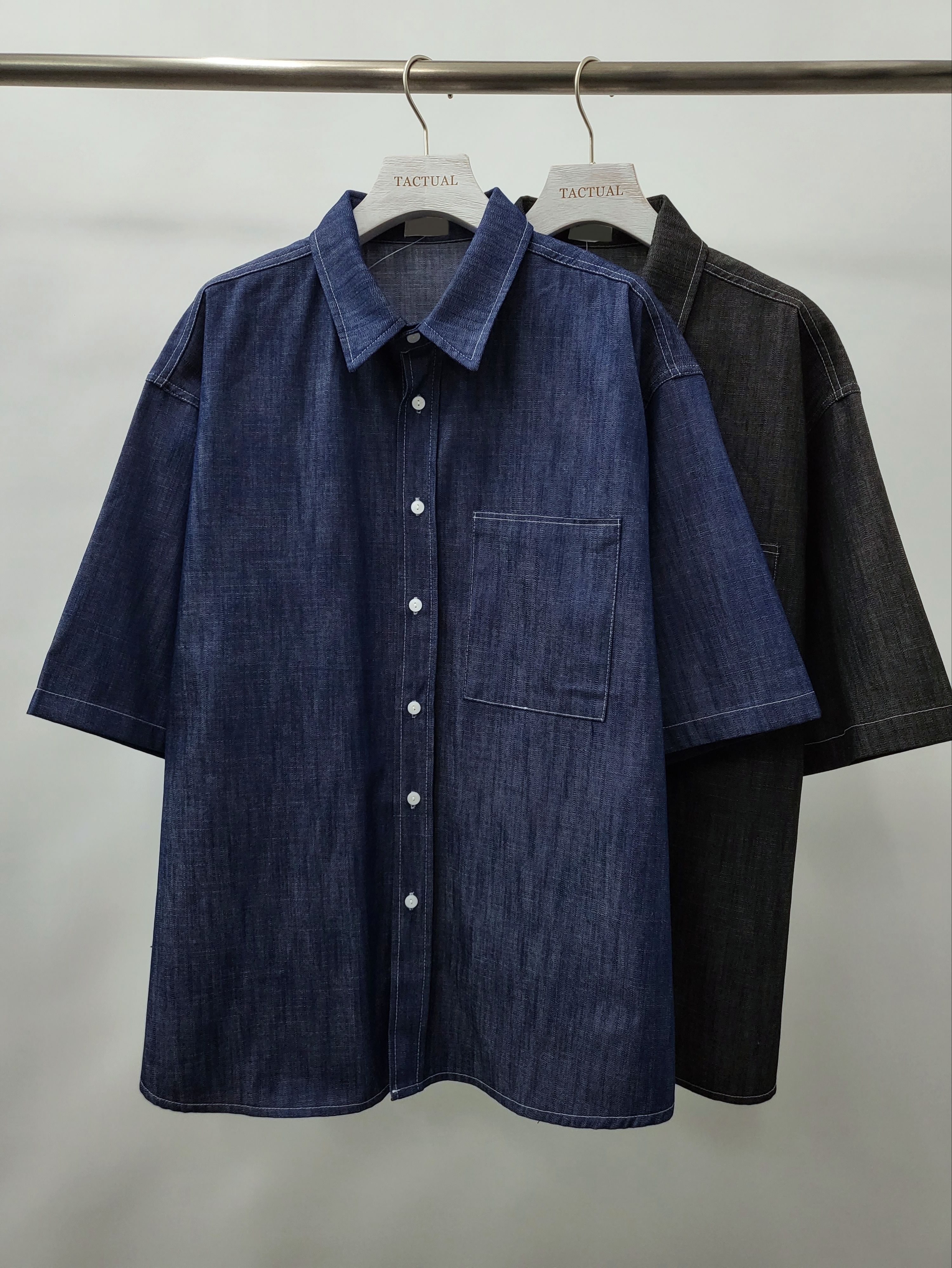 牛仔短袖恤衫 S2054