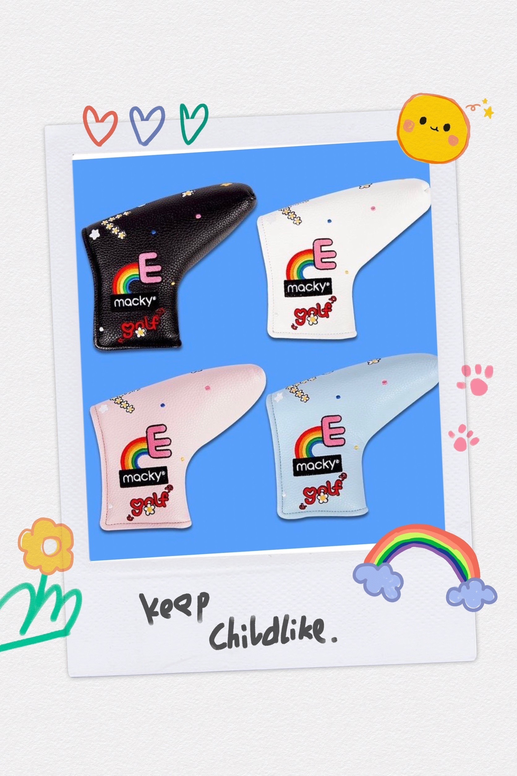 女款 M301  韓國正品 MACKY同步/彩虹歡樂高爾夫球推桿套