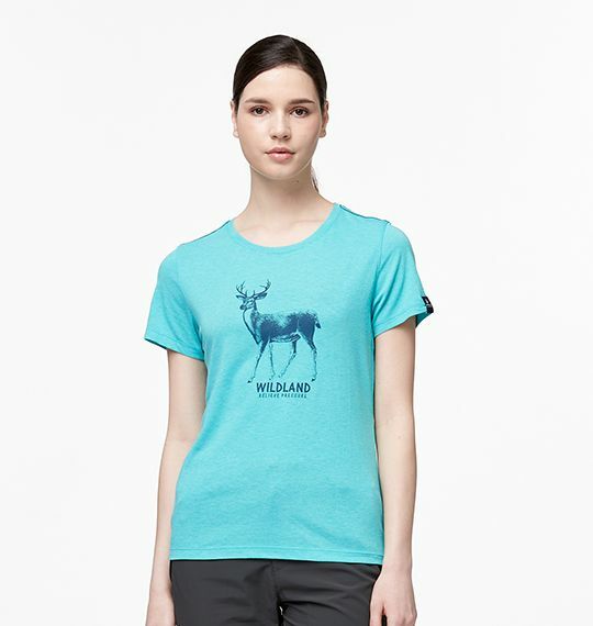 Wildland荒野休閒 女性圓領印花除臭抗菌上衣 (2色) 女性圓領短袖上衣 10WA91601