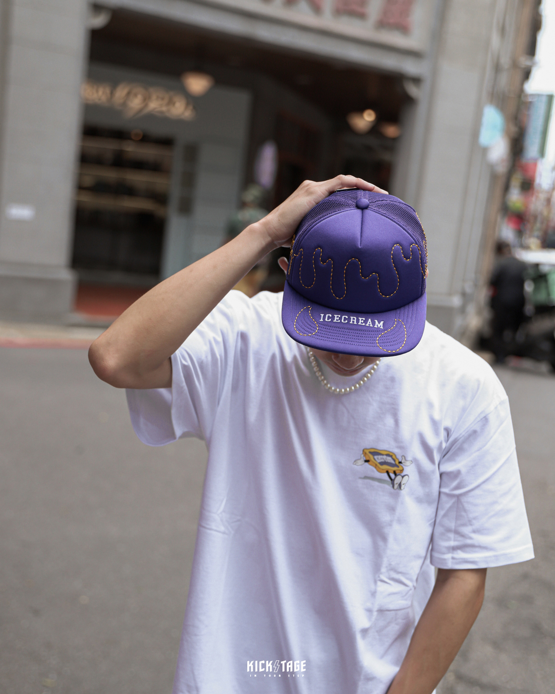 **特價商品無退換**ICE CREAM FLAVOR TRUCKER HAT 紫色 冰淇淋 刺繡車線 網帽 老帽 棒球帽【431-3804】