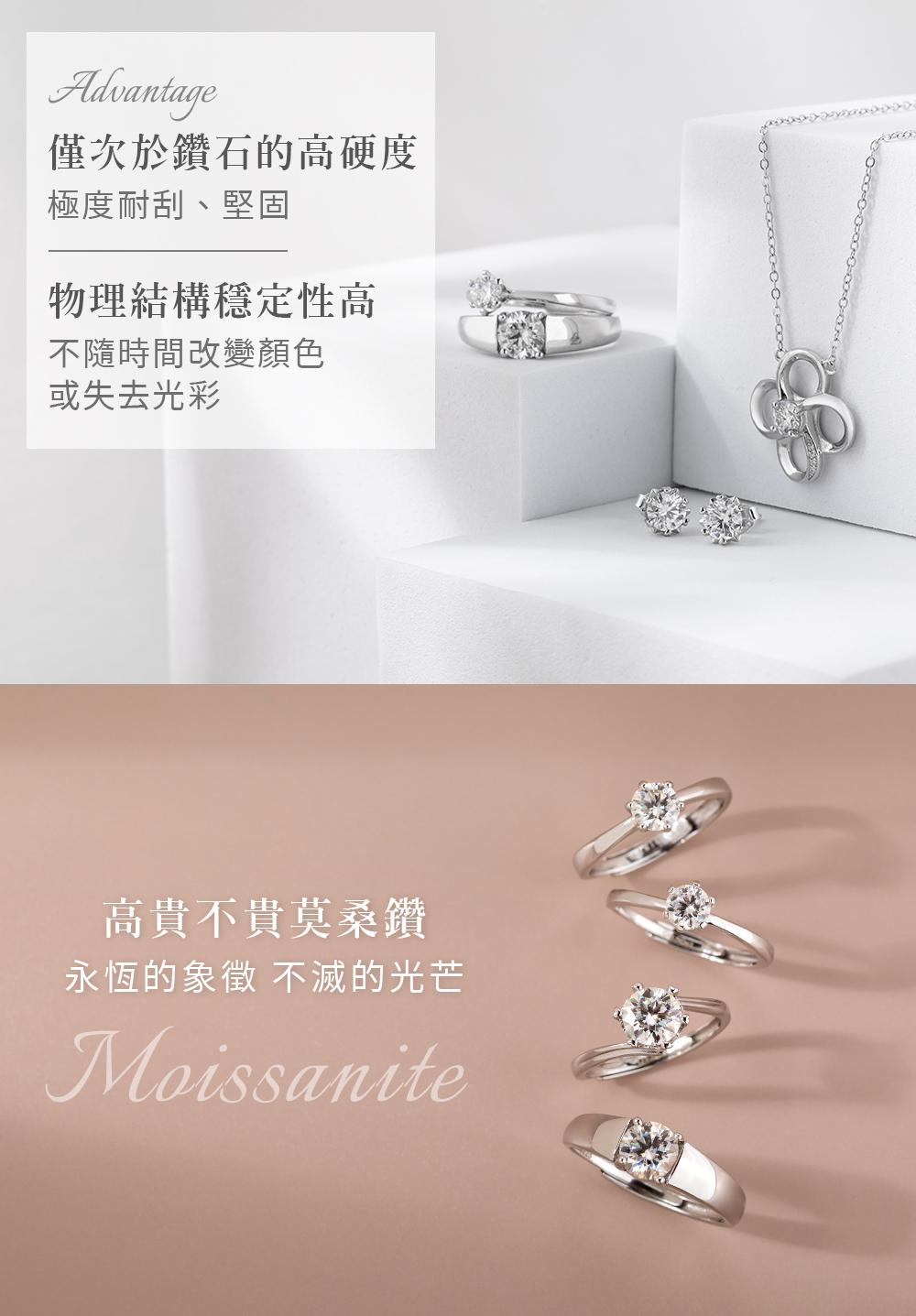925純銀]MARIGOLD箱愛方塊莫桑鑽項鍊【KMD324】-銀