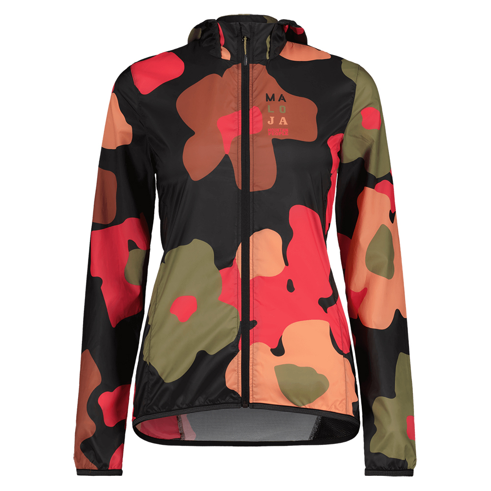 【MALOJA】女防風印花安全反光連帽外套 / 23MA35130-[花朵黑]