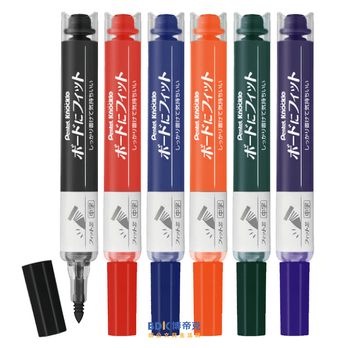 Pentel 飛龍文具 細中字 彈力後壓白板筆 EMWL5SBF 系列