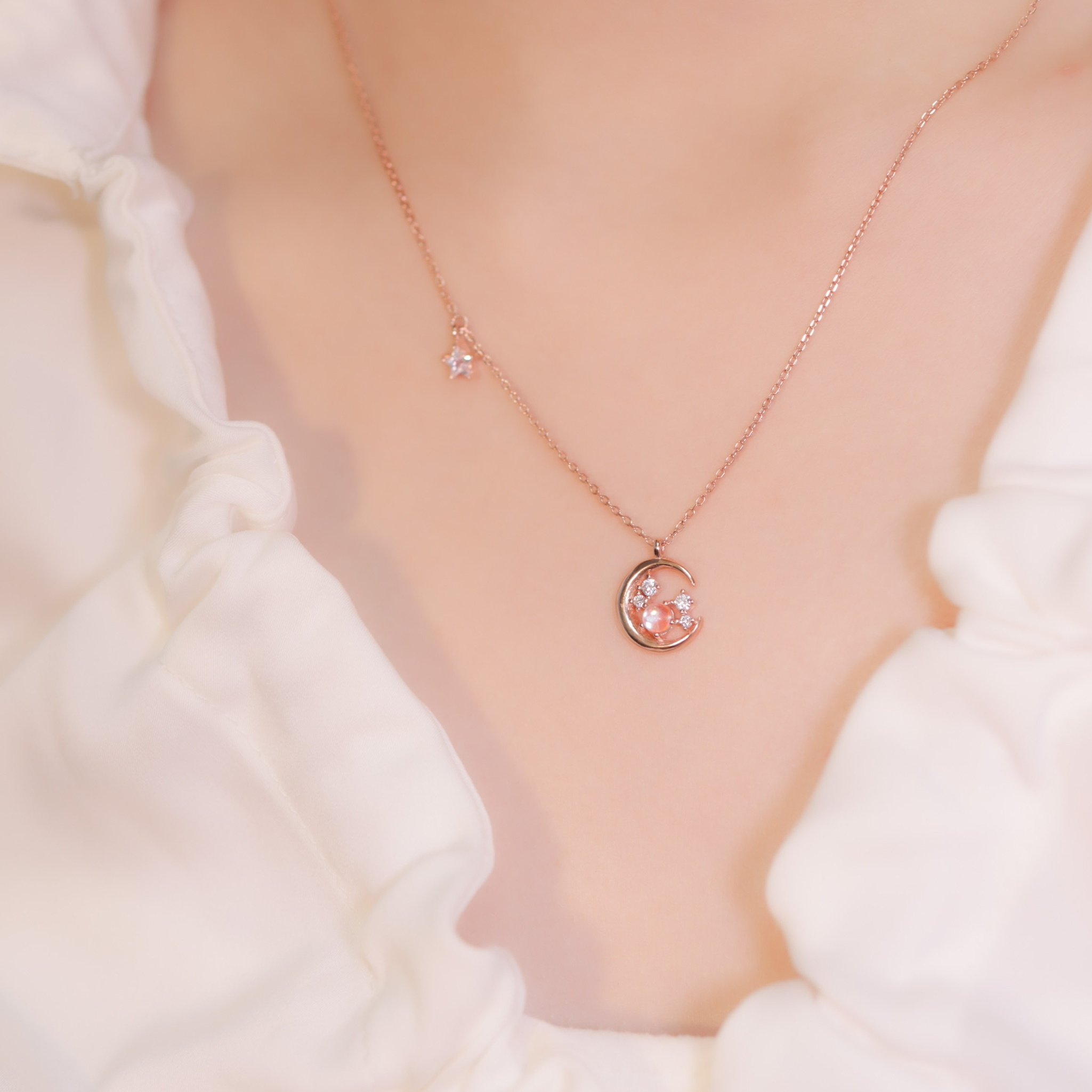| 925 Silver・White Gold・Rose Gold | Cuddling Good Night Necklace（Silver / Rose Gold） | NE0510 |