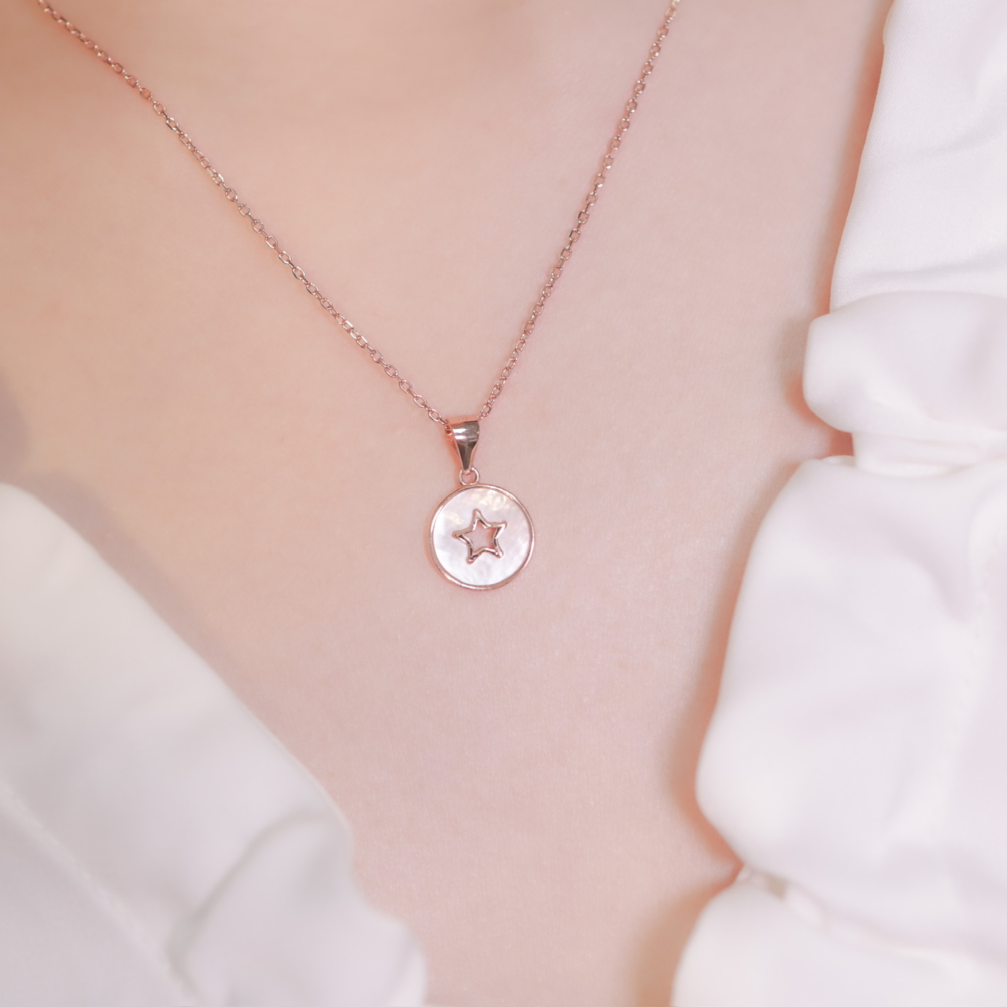 | 925純銀・白金・玫瑰金 | 星星印跡項鍊  (銀/ 玫瑰金) | NE0505 |