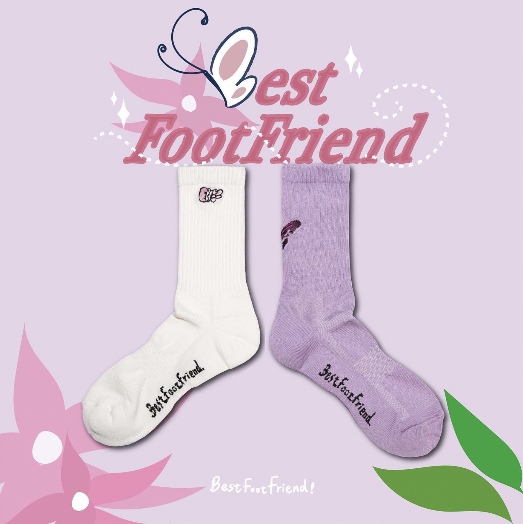 BFF BUTTERFLY LETTER / 蝴蝶長襪 BF23006