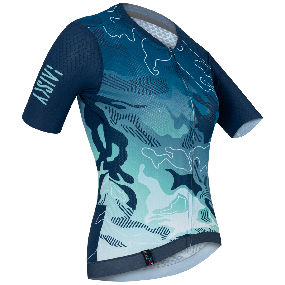 女款空力短車衣 地質 藍