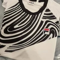 [S] FILA MEN'S GLOBAL PARIBAS OPEN PATTERN SHORT SLEEVE TEE,WHITE, FS2RSF2393M-WHI [FINAL SALE] (SFL227)