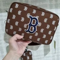 [S] MLB NY CLASSIC MONOGRAM JACQUARD CROSSBODY BAG,BROWN, 3ACRM012NK0005-43BRD (SMLB212)